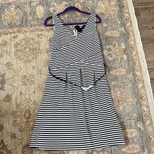 💙 NWT - Lane Bryant Navy/White Striped Dress - Knee Length V-Neck dress sz 16